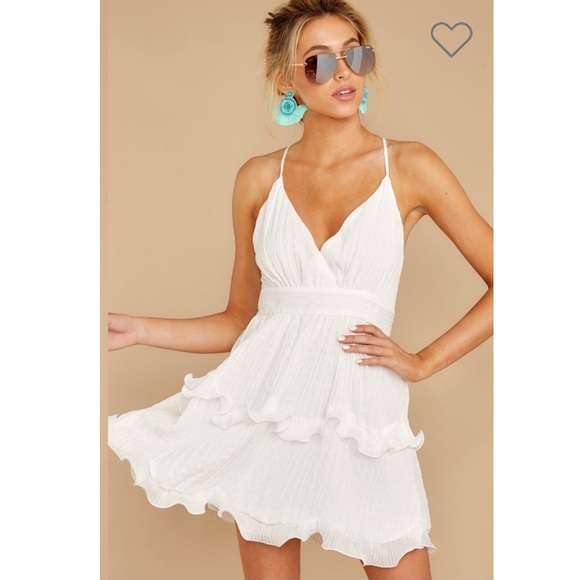 Red Dress Boutique Dresses & Skirts - White Ruffle Crepe Dress